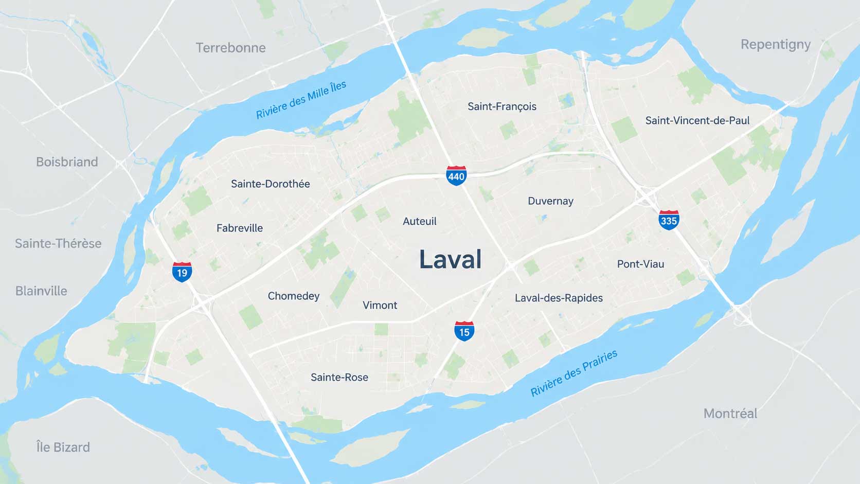 secteurs desservis pas Sani-Action à Laval