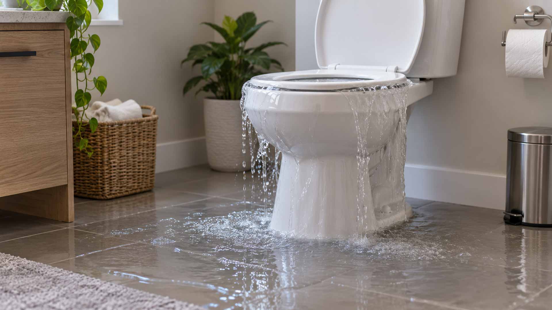 toilette bouchée qui déborde