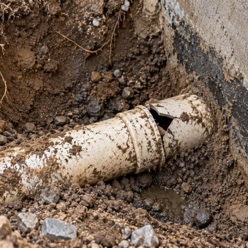 Excavation conduite endommagée