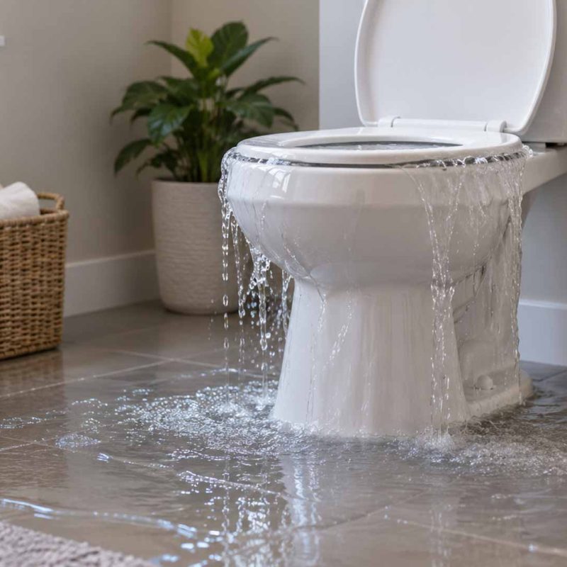 toilette bouchée qui déborde